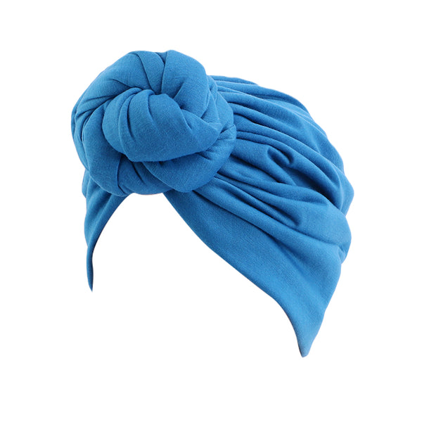 Cotton stretchable stylish one size fits adjustable pre-knotted adult head cap 