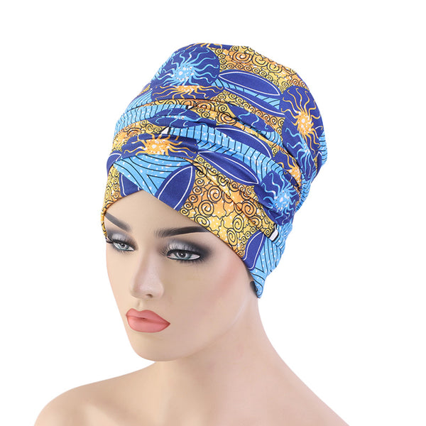 Cotton stretchable material design tube head wrap head tie turban multi bright colors