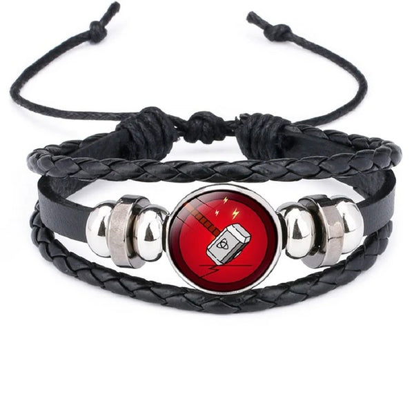Super hero adjustable leather wrist strap