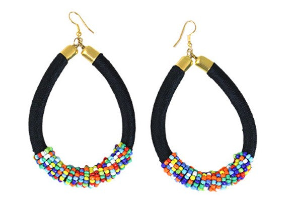 Multi color beaded earrings