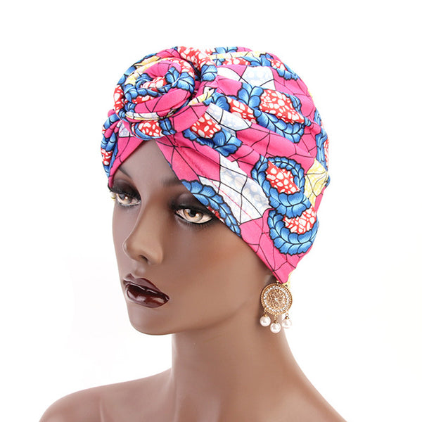 Cotton stretchable stylish one size fits adjustable flat knot hat cap adult female pink baby blue yellow red white black
