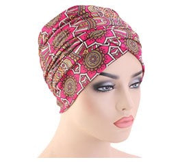 Cotton stretchable material design tube head wrap head tie turban pink tan white