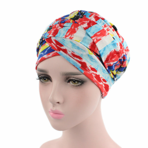 Cotton stretchable material design tube head wrap head tie turban multi color