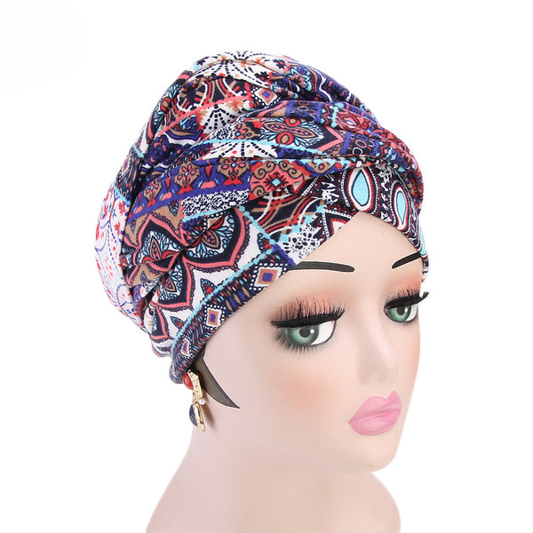 Cotton stretchable material design tube head wrap head tie turban multi color