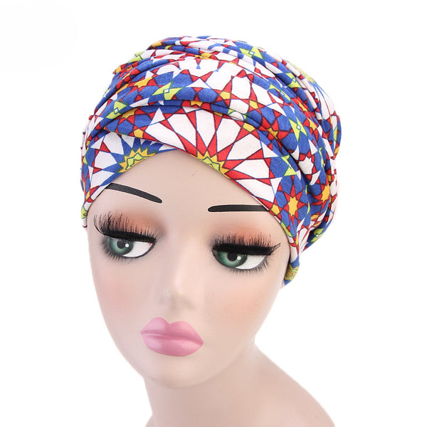 Cotton stretchable material design tube head wrap head tie turban multi color