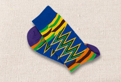 Unisex male female colorful cotton lycra good quality fabric blue yellow green orange purple black zigzag design socks